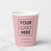 Gobelets En Papier Logo d'entreprise Moderne Professionnel Simple Ros (Verso)