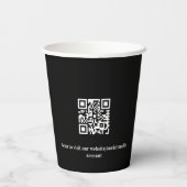 Gobelets En Papier Logo d'entreprise noir blanc code qr (Verso)