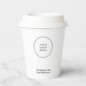 Gobelets En Papier Logo d'entreprise Noir Blanc Minimal Business (Verso)