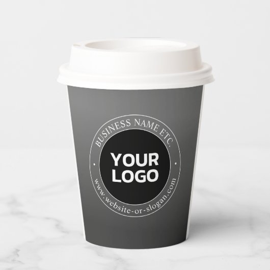 Gobelets En Papier Logo d'entreprise ou design & texte modifiable (Verso)