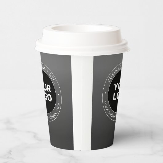 Gobelets En Papier Logo d'entreprise ou design & texte modifiable (Droite)