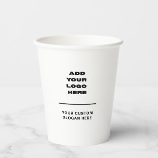 Gobelets En Papier Logo d'entreprise personnalisé et texte personnali