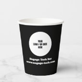 Gobelets En Papier Logo d'entreprise personnalisé | Nom | Design mode (Recto)
