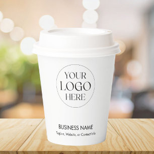 Gobelets En Papier Logo d'entreprise personnalisé simple