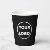 Gobelets En Papier Logo d'entreprise personnalisé sur marque noire (Recto)