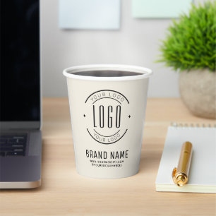 Gobelets En Papier Logo d'entreprise personnalisée moderne marque com
