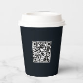 Gobelets En Papier Logo d'entreprise | QR Code Black Modern Professio (Verso)