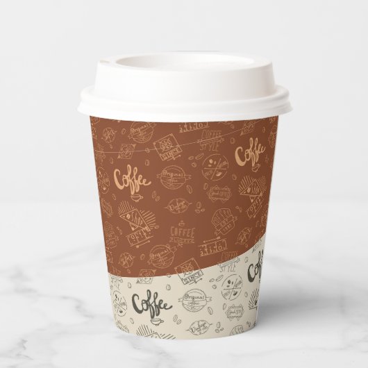 Gobelets En Papier Logo d'entreprise QR Code Café professionnel moder (Verso)