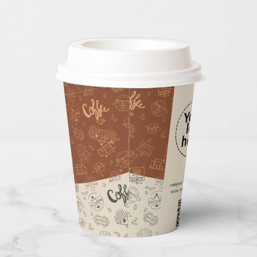 Gobelets En Papier Logo d'entreprise QR Code Café professionnel moder (Droite)
