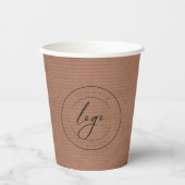 Gobelets En Papier Logo d'entreprise | Rustic Kraft Simple Minimal Pe (Recto)
