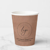 Gobelets En Papier Logo d'entreprise | Rustique Kraft Modern Professi (Recto)