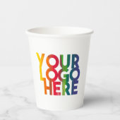 Gobelets En Papier Logo d'entreprise simple blanc (Recto)