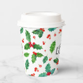 Gobelets En Papier Logo d'entreprise simple Motif de Noël (Recto)