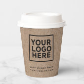 Gobelets En Papier Logo d'entreprise Stylish Rustic Kraft (Recto)