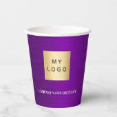 Gobelets En Papier Logo d'entreprise violet code qr (Recto)