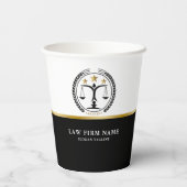 Gobelets En Papier Logo Droit Justice Black White Gold (Verso)