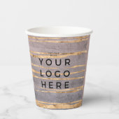 Gobelets En Papier Logo en marbre doré moderne Gemstone Designer d'in (Recto)