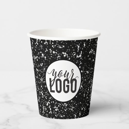 Gobelets En Papier Logo en noir et blanc (Recto)