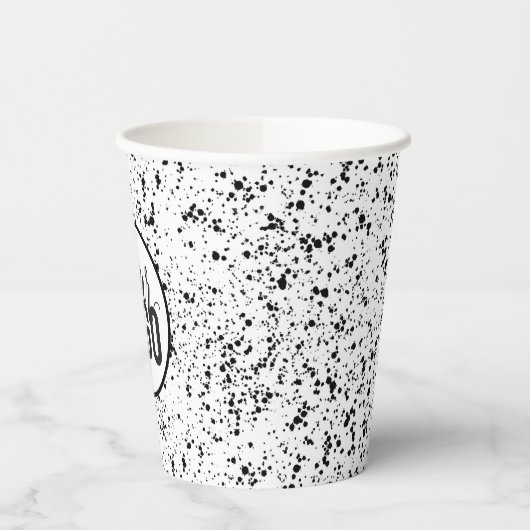 Gobelets En Papier Logo en noir et blanc (Gauche)