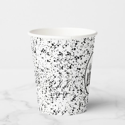 Gobelets En Papier Logo en noir et blanc (Droite)
