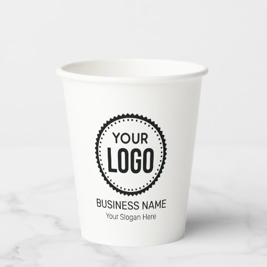 Gobelets En Papier Logo Et Slogan Personnalisés Avec Promotions (Recto)