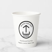 Gobelets En Papier Logo et texte d'entreprise simple et professionnel (Verso)