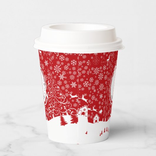 Gobelets En Papier Logo Festive Noël Entreprise Entreprise (Droite)