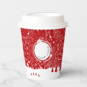 Gobelets En Papier Logo Festive Noël Entreprise Entreprise (Recto)