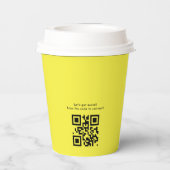 Gobelets En Papier Logo noir jaune QR Code Société Swag (Verso)
