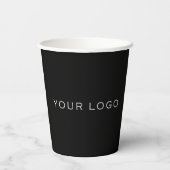 Gobelets En Papier logo noir rectangulaire (Verso)