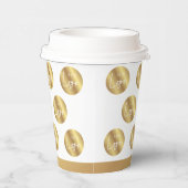 Gobelets En Papier Logo Pattern Faux Gold Company Branded Event (Droite)