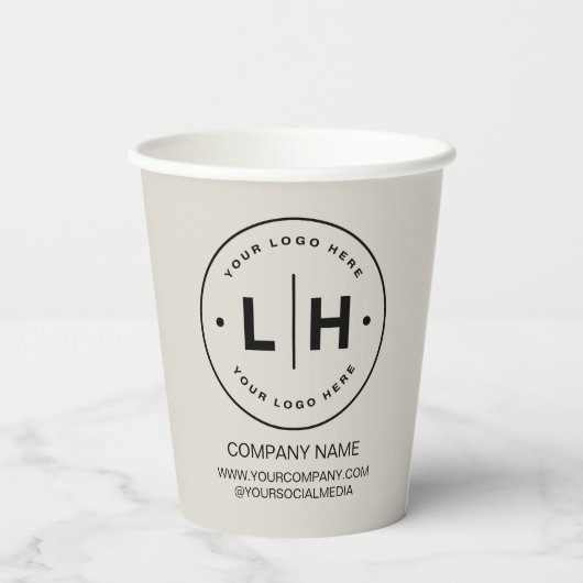 Gobelets En Papier Logo personnalisé moderne (Verso)