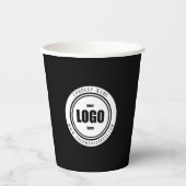 Gobelets En Papier Logo personnalisé noir (Recto)