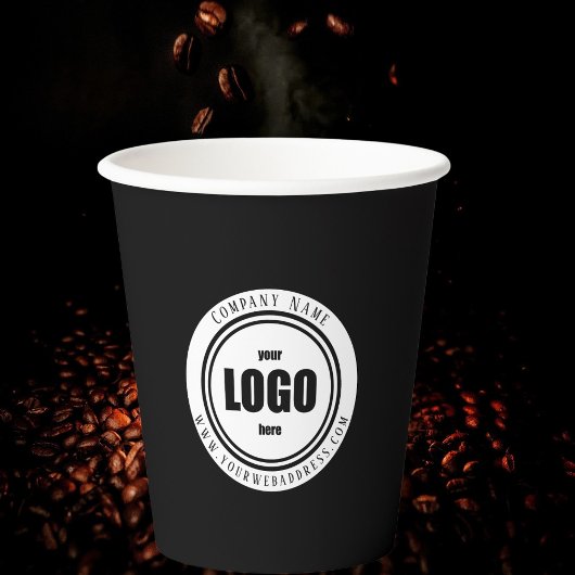 Gobelets En Papier Logo personnalisé noir