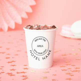 Gobelets En Papier Logo Personnalisé Simple Nom De L'Hôtel Toute Coul