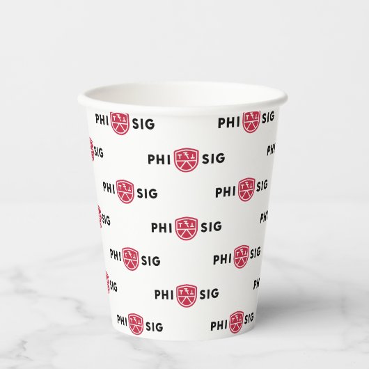 Gobelets En Papier Logo Phi Sigma Kappa (Recto)