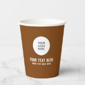 Gobelets En Papier Logo Professionnel Personnalisé Ici Élégant Café C (Recto)