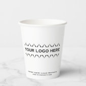 Gobelets En Papier Logo Professionnel Simple Blanc (Recto)