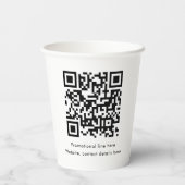 Gobelets En Papier Logo professionnel simple blanc Code QR (Verso)