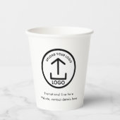 Gobelets En Papier Logo professionnel simple blanc Code QR (Recto)