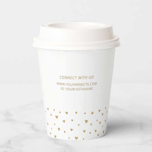 Gobelets En Papier Logo professionnel simple Motif de coeur personnal (Verso)