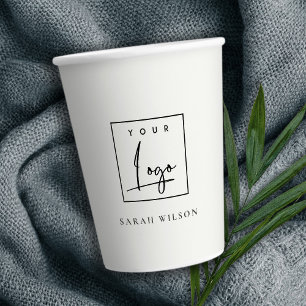 Gobelets En Papier Logo promotionnel personnalisé minimaliste simple