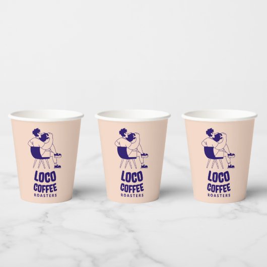 Gobelets En Papier logo Relax & Sip Minimal (Multi)