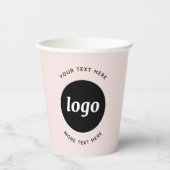 Gobelets En Papier Logo Simple Avec Entreprise Rose Vierge (Recto)