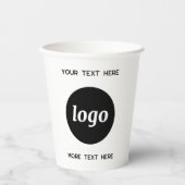 Gobelets En Papier Logo Simple Avec Texte Entreprise (Recto)