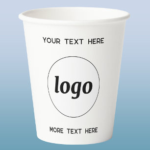 Gobelets En Papier Logo Simple Avec Texte Entreprise