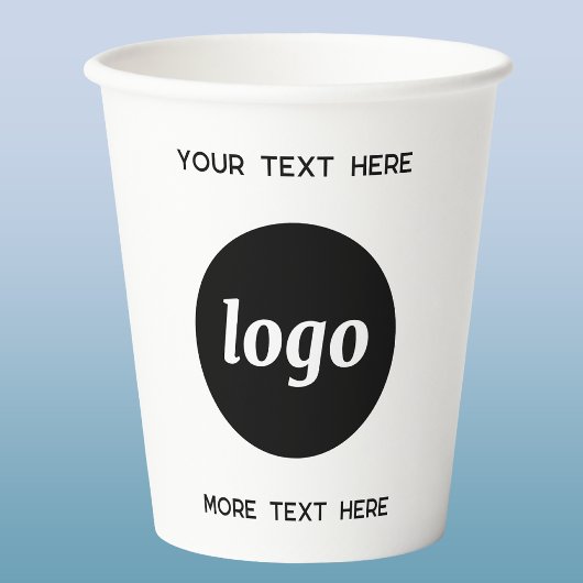 Gobelets En Papier Logo Simple Avec Texte Entreprise