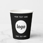 Gobelets En Papier Logo Simple Avec Texte Professionnel Promotionnel  (Recto)