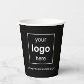 Gobelets En Papier Logo simple Black Custom Business (Recto)