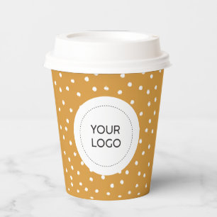 Gobelets En Papier Logo simple jaune minimal personnalisé pour les en